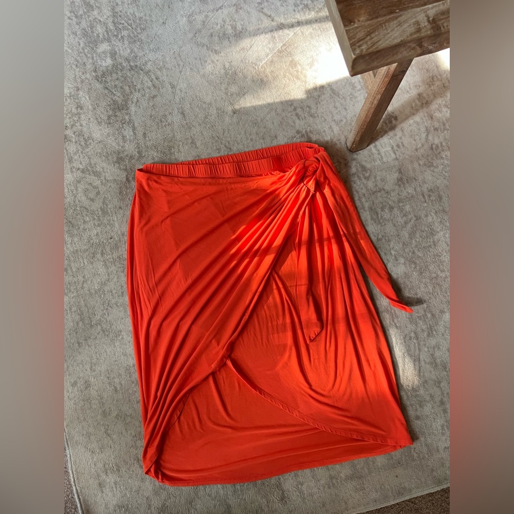 Ava & Viv Orange Wrap Style Skirt